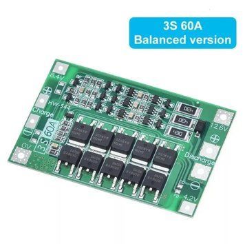 Плата BMS 3S 60A 12,6V контролер заряду/розряду з балансуванням B-10033 фото