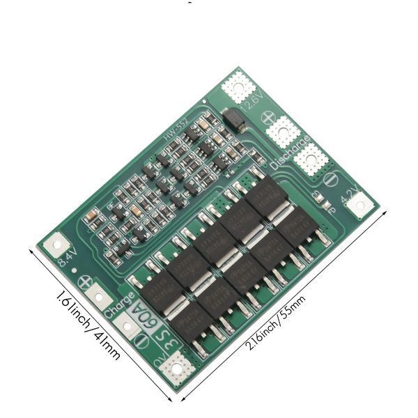 Плата BMS 3S 60A контролер заряду/розряду HW-552 B-10034 фото