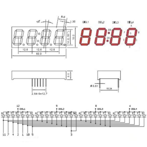 LED-индикатор семисегментный 4-разрядный с драйвером TM1637 01187 фото