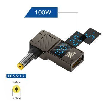 Перехідник для ноутбука PD 100W з LED дисплеем, 5.5x1.7 мм 052161 фото