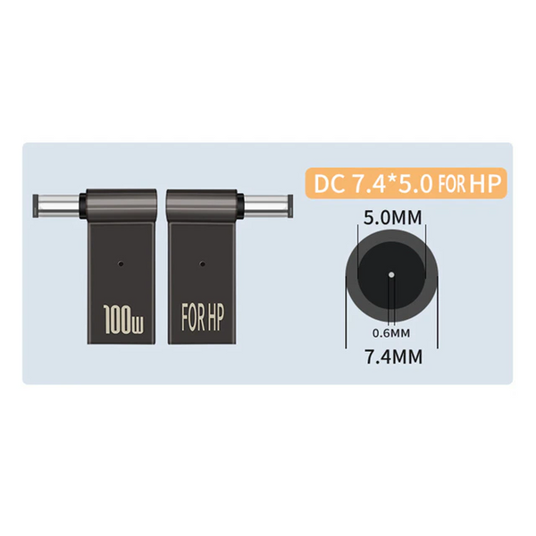 Переходник для подзарядки ноутбука с PD Type C на 7.4x5.0 mm HP E-001009 фото