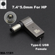 Переходник для подзарядки ноутбука с PD Type C на 7.4x5.0 mm HP E-001009 фото 2