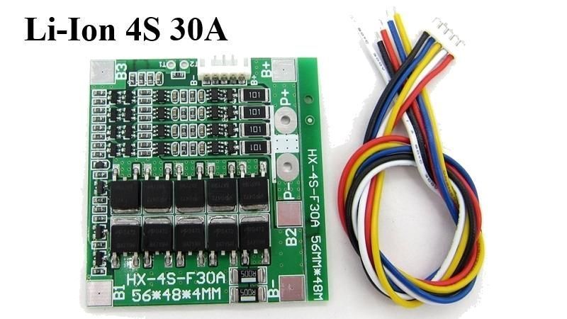 Плата защиты заряда разряда BMS Li-Ion 4S 14.8V 30A B-4065 фото