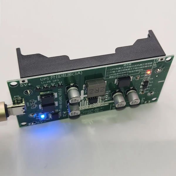 Плата UPS 12V, 15W 3A з батарейним відсіком 2 х 18650 (без батарей) Type-C  B-13026 фото