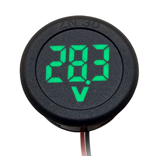 Вольтметр цифровий DC 4-100V LED круглий (Зелений) L1020 фото