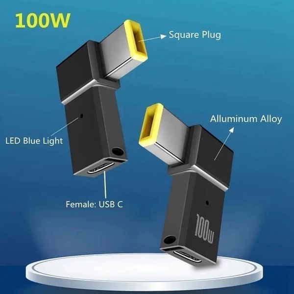 Перехідник адаптер Type-C PD 100W (11.0x4.5 мм) для заряджання ноутбука Lenovo 052156 фото