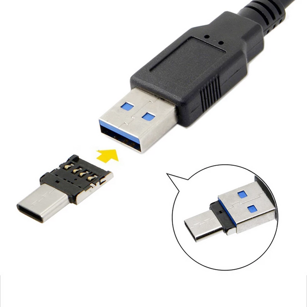 Перехідник OTG Type-C штекер/USB 2,0 гніздо для флешок, смартфонів/планшетів  E-001112 фото